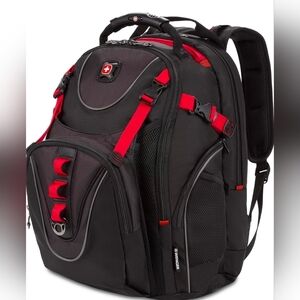 Wenger Maxxum Laptop Backpack, Fits 16 Inch Laptop, Men's and Women's, Black/Red